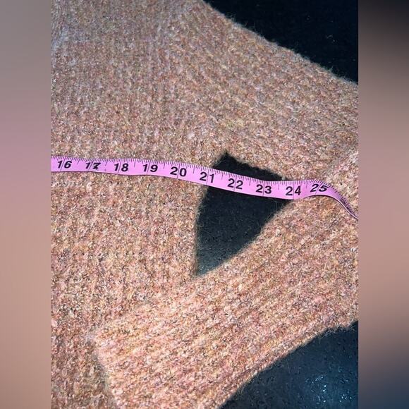 UEC JESSICA SIMPSON PEACH PINK COLOR LONG FUZZY OPEN FRONT CARDIGAN SWEATER SZ S - Picture 12 of 13
